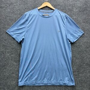 Speedo Block The Burn Swim Shirt Mens Large Blue Short Sleeve UPF 50+ Athletic